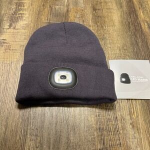 MELASA‎ LED Beanie Hat Rechargeable USB 4x High Powered SMD LEDs 150 Lumen NWOT